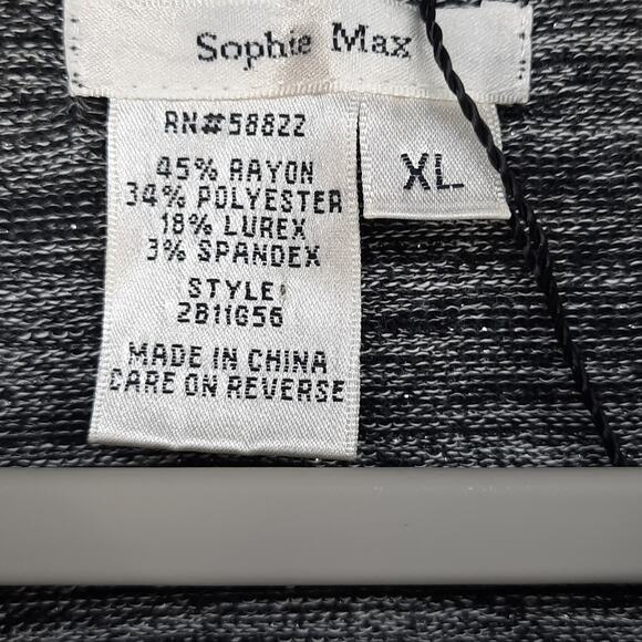 Sophie Max‎ Sweater Dress Womens X-Large Lightweight Black Grey Silver NWT - Picture 11 of 14